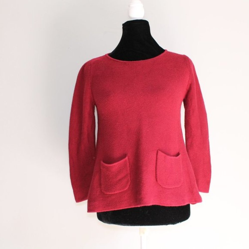Loft Maroon Red Knit Long sleeve Sweater Sz XS - Picture 1 of 7